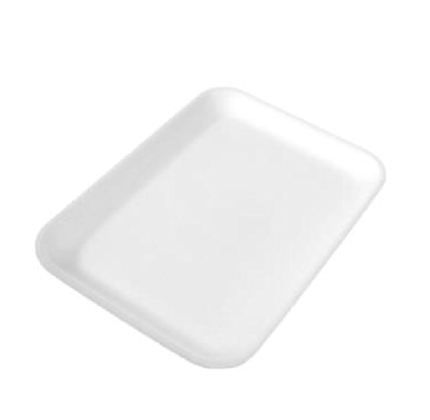 CKF 2SW, #2S White Foam Meat Trays, Disposable Standard Supermarket Meat Poultry Frozen Food Trays, 500-Piece Bundle