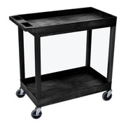 Luxor/H.Wilson EC11-B High Capacity Two Shelf Tub Cart, 4" Heavy Duty Casters, 34.25" Height, 35.25" Wide, 18" Length