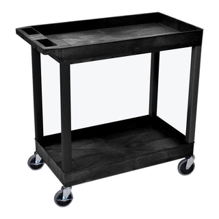 Luxor/H.Wilson EC11-B High Capacity Two Shelf Tub Cart, 4" Heavy Duty Casters, 34.25" Height, 35.25" Wide, 18" Length