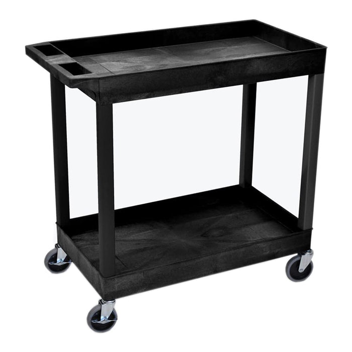 Luxor/H.Wilson EC11-B High Capacity Two Shelf Tub Cart, 4" Heavy Duty Casters, 34.25" Height, 35.25" Wide, 18" Length