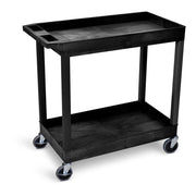 Luxor/H.Wilson EC11-B High Capacity Two Shelf Tub Cart, 4" Heavy Duty Casters, 34.25" Height, 35.25" Wide, 18" Length view 2