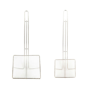 Fine Mesh Deep Fryer Oil Skimmer/Strainer – Professional Set of Two - One 7” And One 5” Square Cooking Skimmers