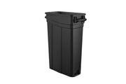 Suncast Commercial TCNH2030BK Narrow Trash Can with Handles, 30" Height x 11.08" Width, 23 gal Capacity, Black