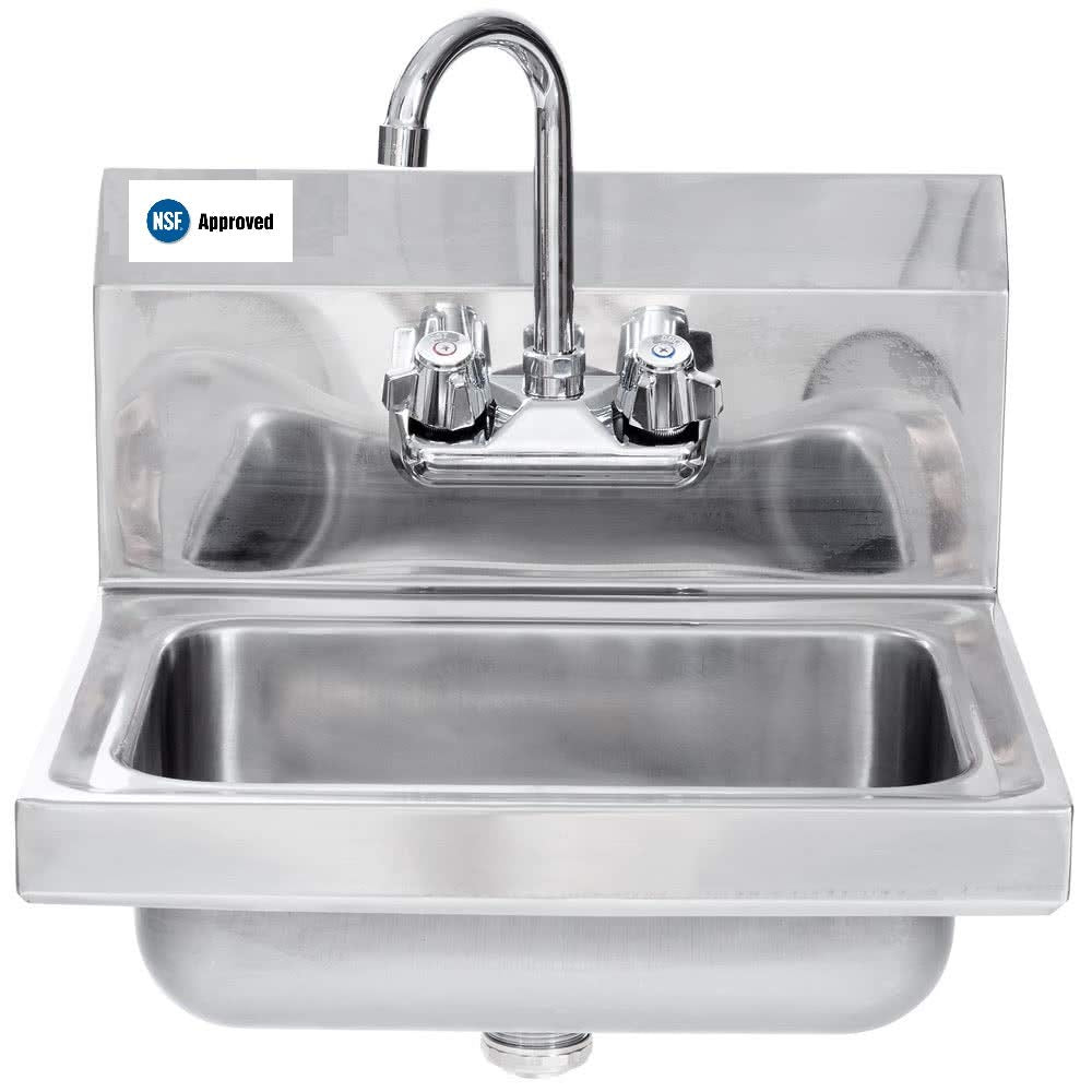 Commercial Stainless Steel Wall-Mount Hand Sink 12 x 12 - NSF