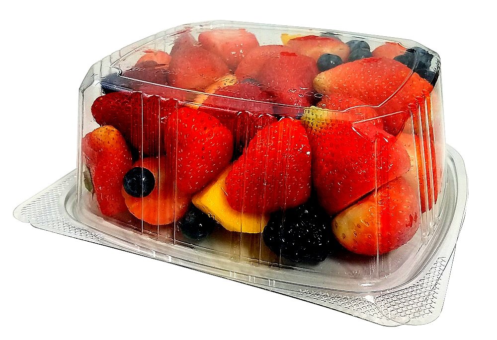 Koda Cup 32 oz. (Quart Size) RPET Clear Plastic Hinged Lid Deli Meal Prep Fruit Salad Display Food Storage Containers 100% BPA Free | 200/Case view 5