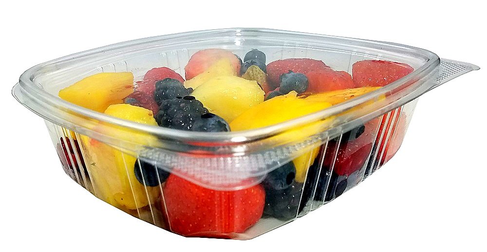 Koda Cup 24 oz. (3/4 Size Quart) RPET Clear Plastic Hinged Lid Deli Meal Prep Fruit Salad Display Food Storage Containers 100% BPA Free (Pack of 200) view 2