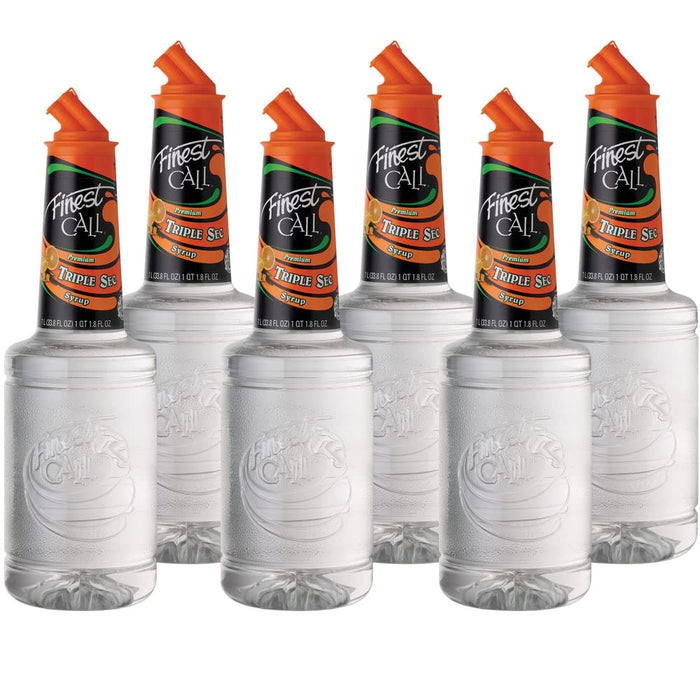 Finest Call Premium Triple Sec Syrup Drink Mix, 1 Liter Bottle, 6 Pack