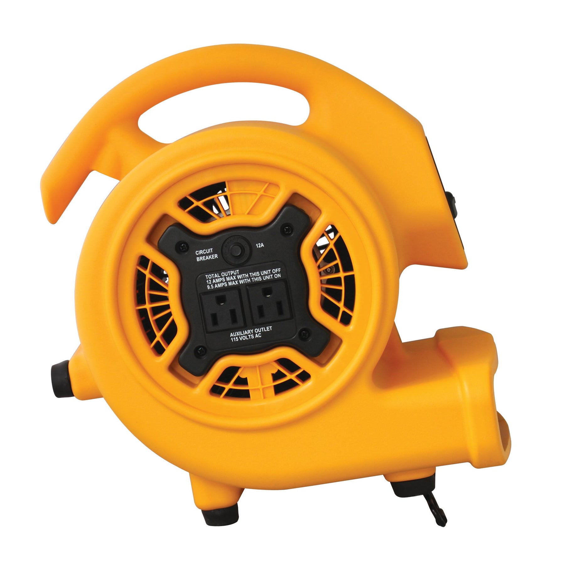 XPOWER P-130A Mini Mighty 1/5 HP 800 CFM Centrifugal Air Mover, Carpet Dryer, Floor Fan, Blower, Stackable, Daisy Chain, for Water Damage Restoration, Janitorial, Plumbing, Home Use,Yellow view 6