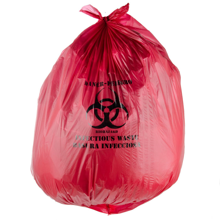 Red Isolation Infectious Waste Bag/Biohazard Bag High Density 17 Microns - 200/Case 40-45 Gallon 40" x 48" By TableTop King