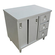 Omcan 44189 Worktable with Sliding Doors, Cabinet and Drawers