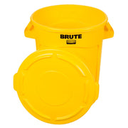 TableTop King Brute 32 Gallon Yellow Trash Can and Lid view 2