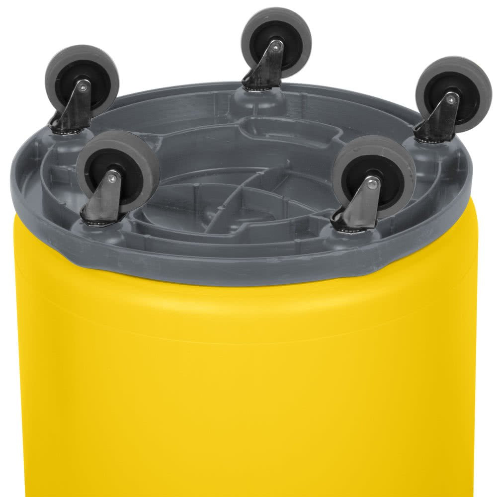 TableTop King 32 Gallon Yellow Trash Can, Lid, and Dolly Kit view 2