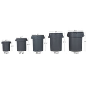 TableTop King 32 Gallon Gray/Black Trash Can, Lid, and Dolly Kit view 3