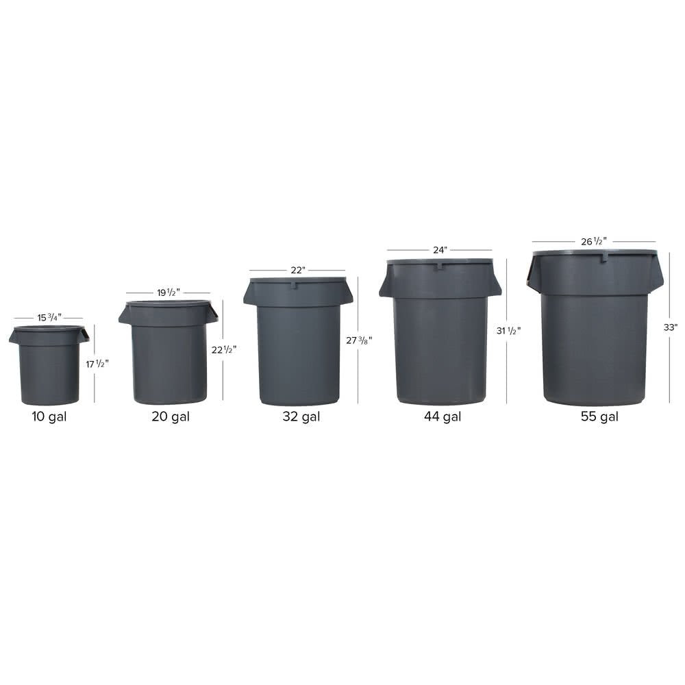 TableTop King 32 Gallon Gray/Black Trash Can, Lid, and Dolly Kit view 3