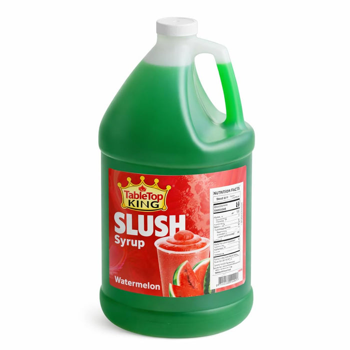 Slushy Mix Concentrate 1 Gallon – 5:1 Frozen Drink Syrup for Slushie, Granita & Snow Cone Machines – High Yield (48 Servings) – Gluten Free – Commercial Beverage Mix – Made in USA (Each, Watermelon)