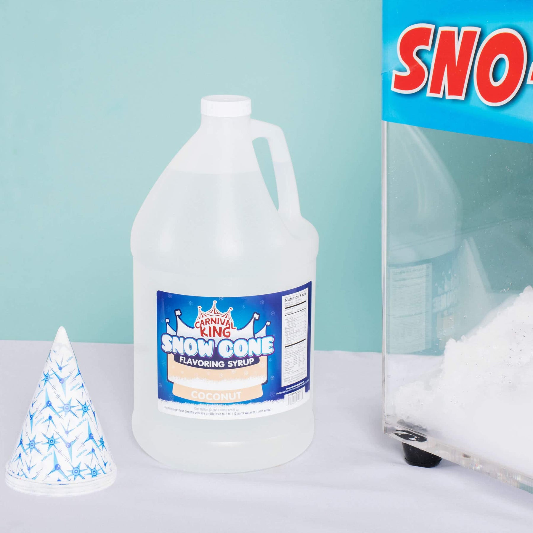 Snow Cone Syrup, Flavored Syrup for Snow Cones and Shaved Ice (Coconut, 4/Case) view 2