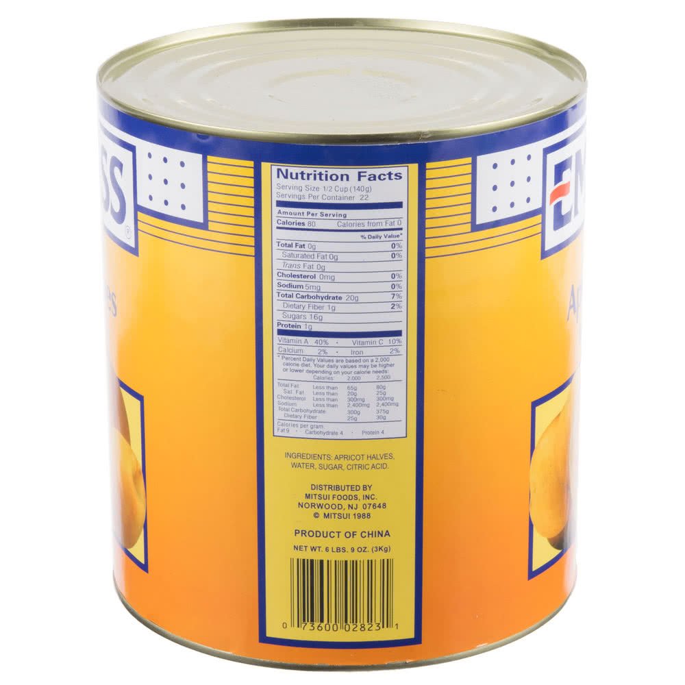 TableTop King #10 Can Peeled Apricot Halves in Light Syrup - 6/Case view 3
