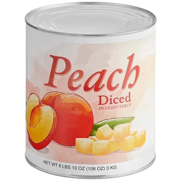 TableTop King #10 Can Diced Peaches in Light Syrup - 6/Case