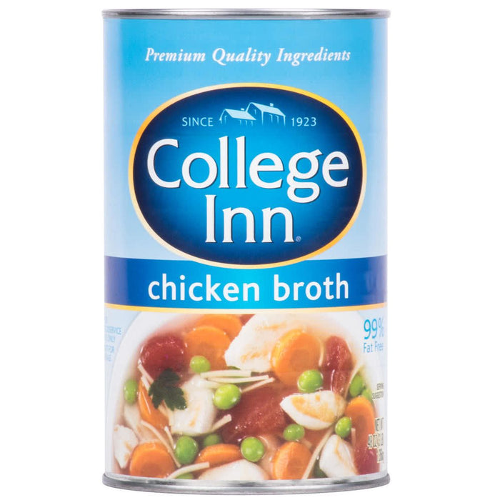 College Inn 48 oz. Can Chicken Broth - 12/Case By TableTop King