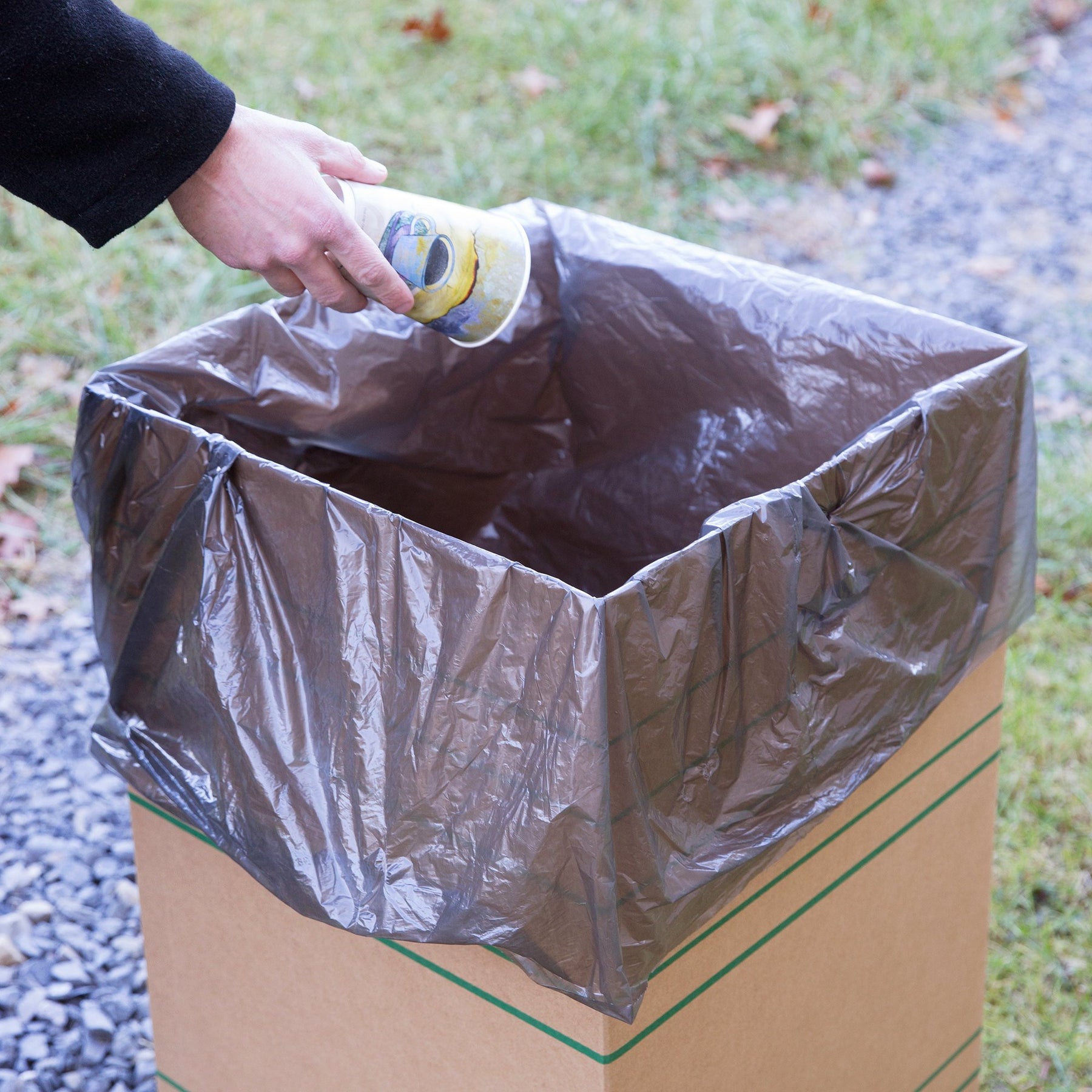 TableTop King 40 Gallon Kraft Corrugated Cardboard Trash and Recycling Container - 2/Pack view 2