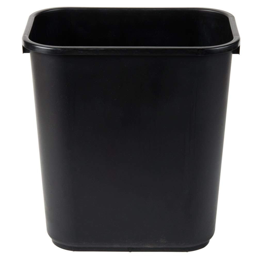 TableTop King 2818BK 28 Qt. / 7 Gallon Black Rectangular Wastebasket