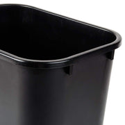 TableTop King 2818BK 28 Qt. / 7 Gallon Black Rectangular Wastebasket view 3