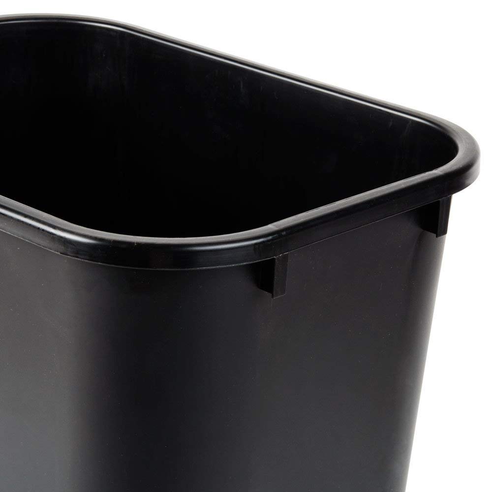 TableTop King 2818BK 28 Qt. / 7 Gallon Black Rectangular Wastebasket view 3