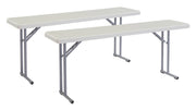 (2 Pack) National Public Seating 18" x 72" Heavy Duty Seminar Folding Table, Speckled Grey
