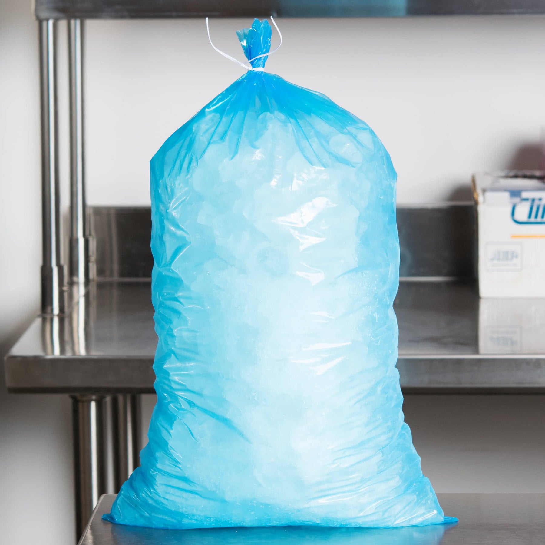 a2zchef Blue Heavy Duty Plastic Ice Bags with Twist Ties Wholesale Bulk - 1000/Case (10 Lbs) view 2