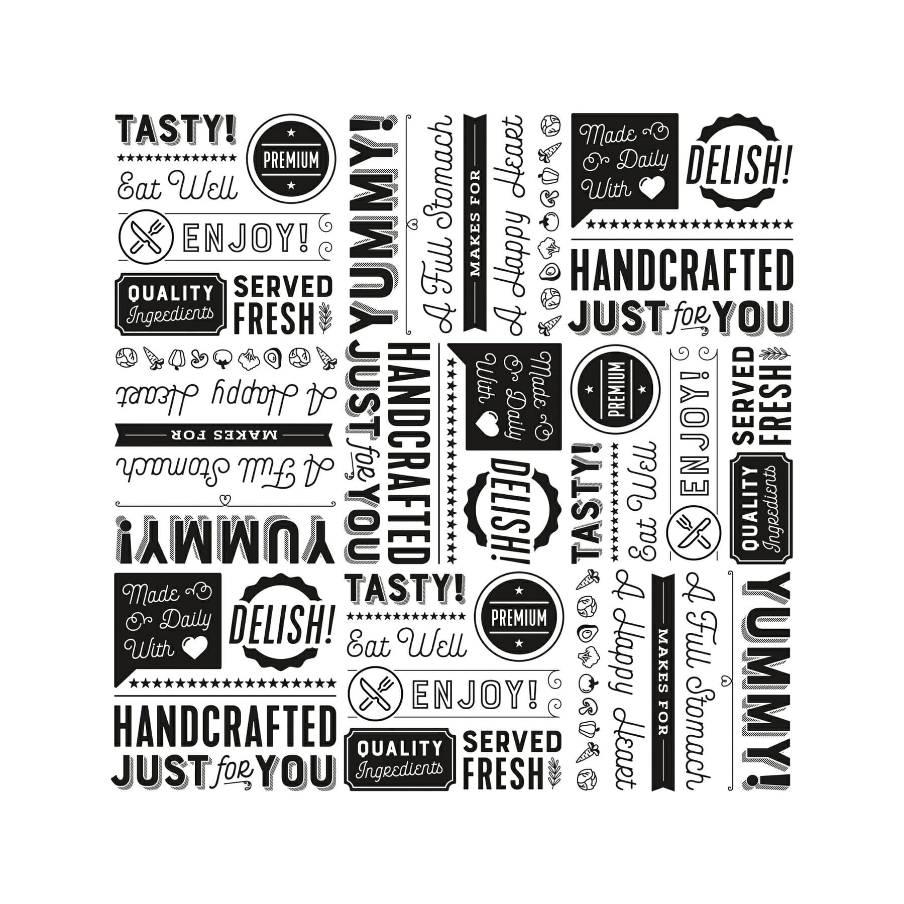 G.E.T. P-GT-1212-W 12" x 12" White Food Word Text Grease-Resistant Food-Safe Wrap Paper, Deli Wrap, Clipper Mill (1000 Pieces)