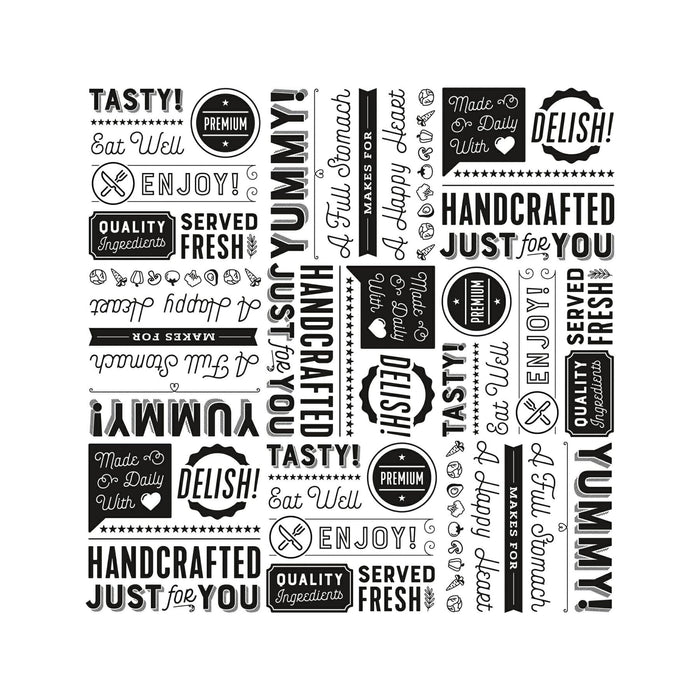 G.E.T. P-GT-1212-W 12" x 12" White Food Word Text Grease-Resistant Food-Safe Wrap Paper, Deli Wrap, Clipper Mill (1000 Pieces)