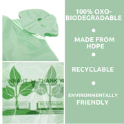 Green T-Shirt Thank You Plastic Bags (Pck of 500 Bags) view 2