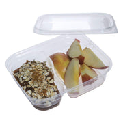 Plastic Carryout Snack Box Container 2-Compartment Clear PET 450 per Case view 2
