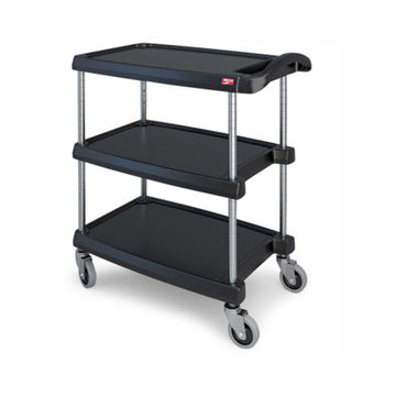 Metro MY1627-34BL 3-Level Polymer Utility Cart w/ 400-lb Capacity, Marine Ledges