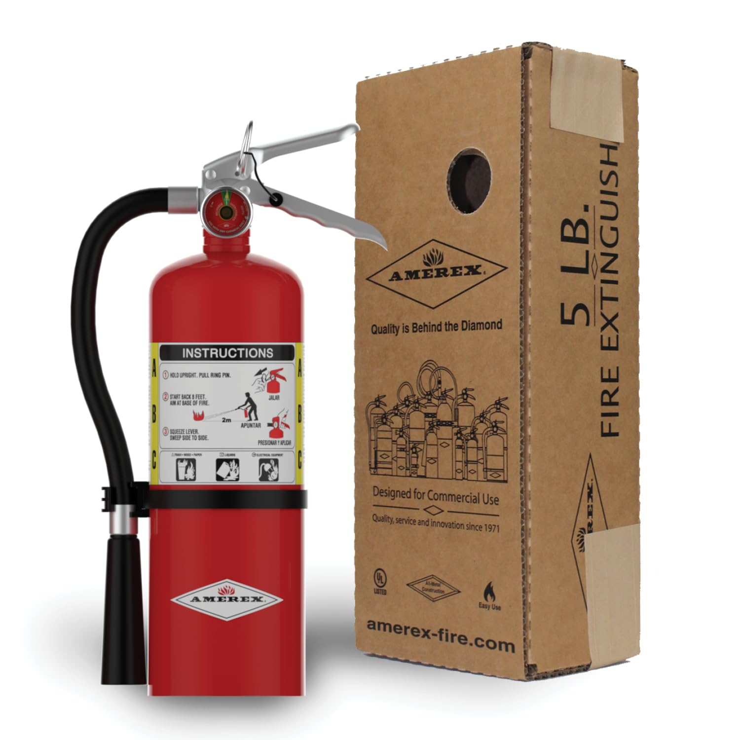 Amerex B500 ABC Dry Chemical Fire Extinguisher 2A-10 BC Rated, 5 lb. view 2