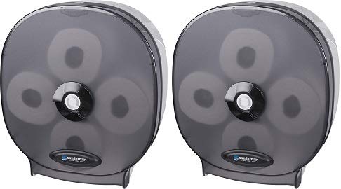 San Jamar R3800TBK Four Station Carousel Standard Bath Tissue, Black Pearl (2-(Pack))