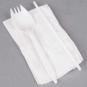 BWS Individually Wrapped White Medium Weight Plastic Spork, Straw, and Napkin Kit, Case of 1000 view 4