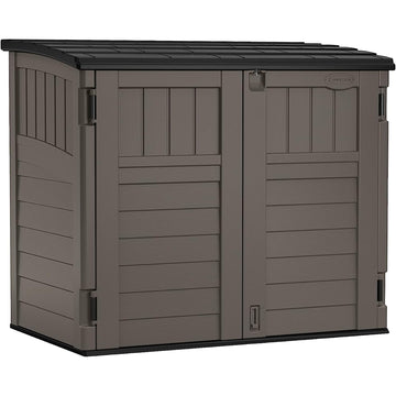 Suncast 34 Cu Ft Horizontal Storage Shed, Resin, Lockable, Stoney Black