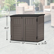 Suncast 34 Cu Ft Horizontal Storage Shed, Resin, Lockable, Stoney Black view 2