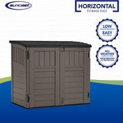 Suncast 34 Cu Ft Horizontal Storage Shed, Resin, Lockable, Stoney Black view 3