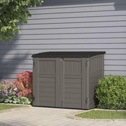 Suncast 34 Cu Ft Horizontal Storage Shed, Resin, Lockable, Stoney Black view 5