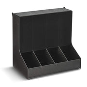 Vollrath CFIFO-4 Countertop Condiment Organizer, 4-Compartment Gravity-Fed Design, Durable ABS Plastic with Smoked-Acrylic Front, Space-Saving Vertical Dispenser, Made in USA