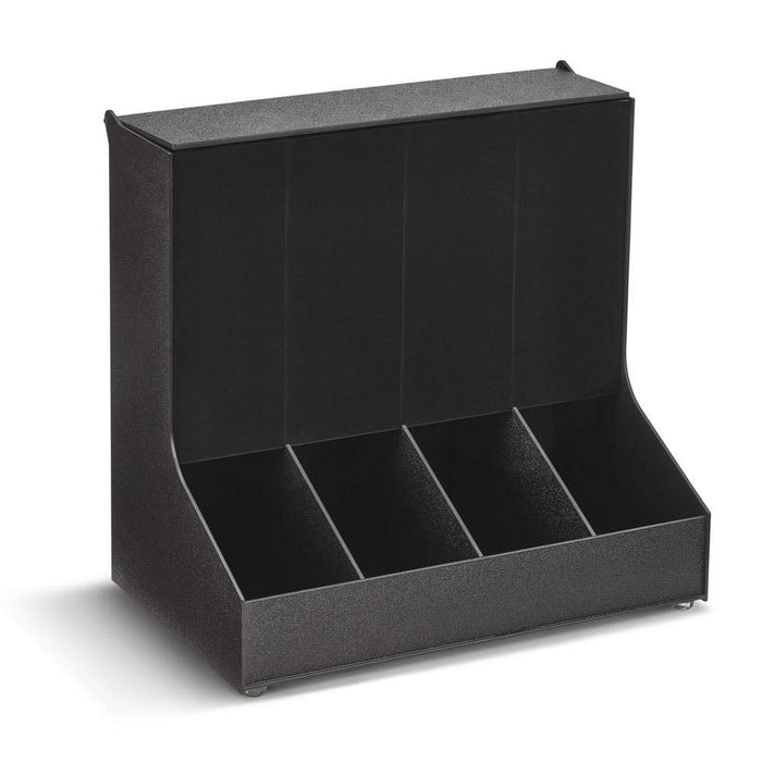 Vollrath CFIFO-4 Countertop Condiment Organizer, 4-Compartment Gravity-Fed Design, Durable ABS Plastic with Smoked-Acrylic Front, Space-Saving Vertical Dispenser, Made in USA