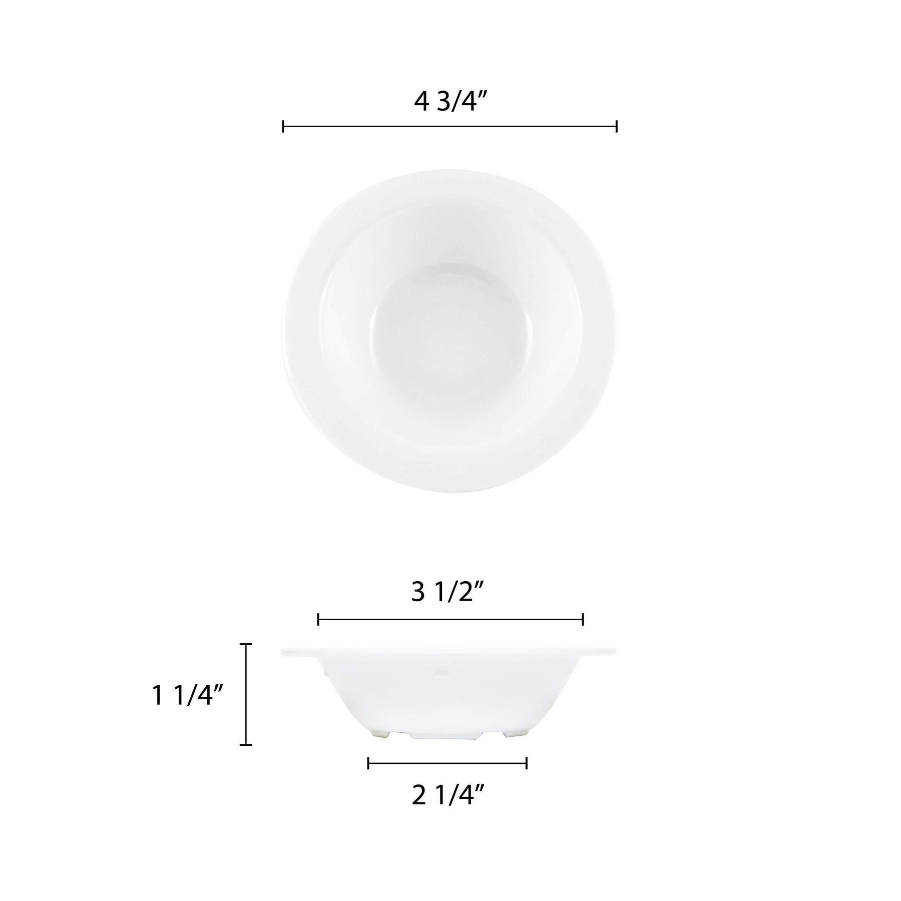 Thunder Group Nustone white melamine dinnerware collection 4.75 inch - 4 oz fruit bowl, comes in dozen view 2