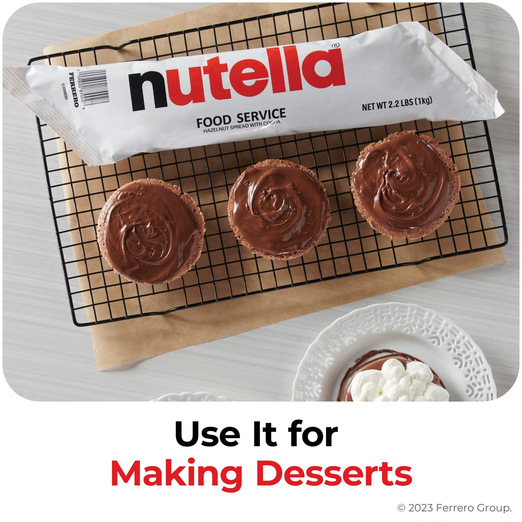 Nutella Hazelnut Spread Piping Bags, 6 Bags, Baking Supplies, Great For Restaurants And Bakeries, 211.2 Oz Total view 4