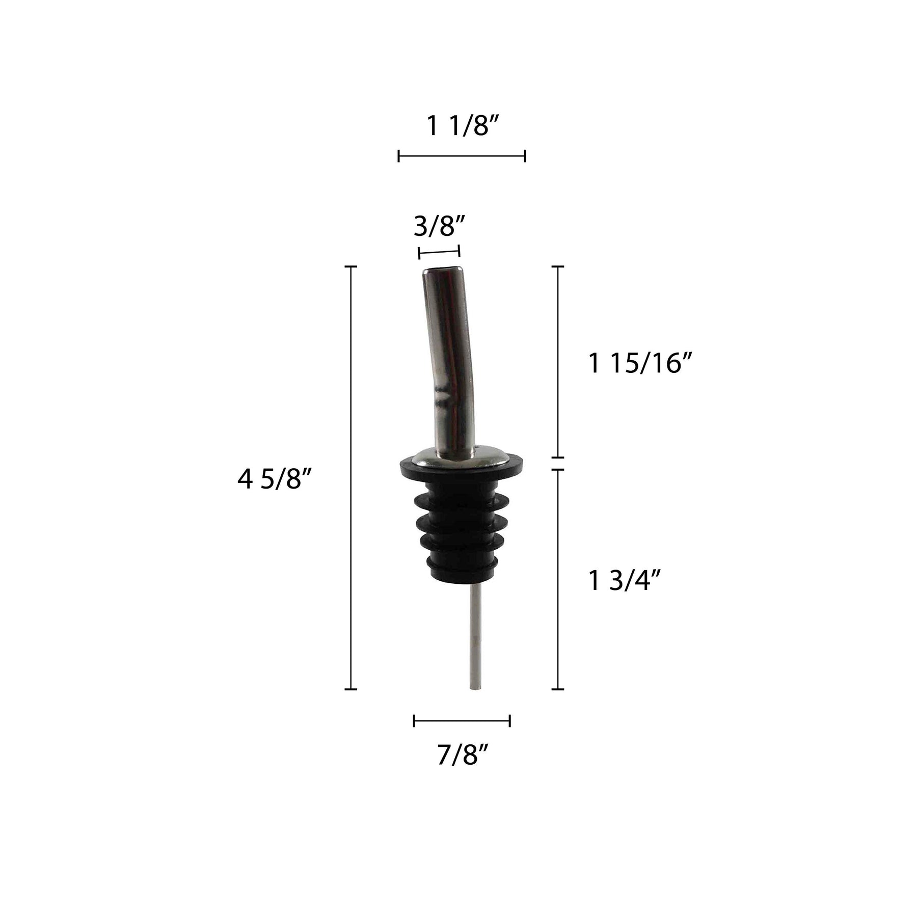 Thunder Group Stainless steel jet liquor pourer with speed jet, extra fast flow, comes in pack of 12 view 2