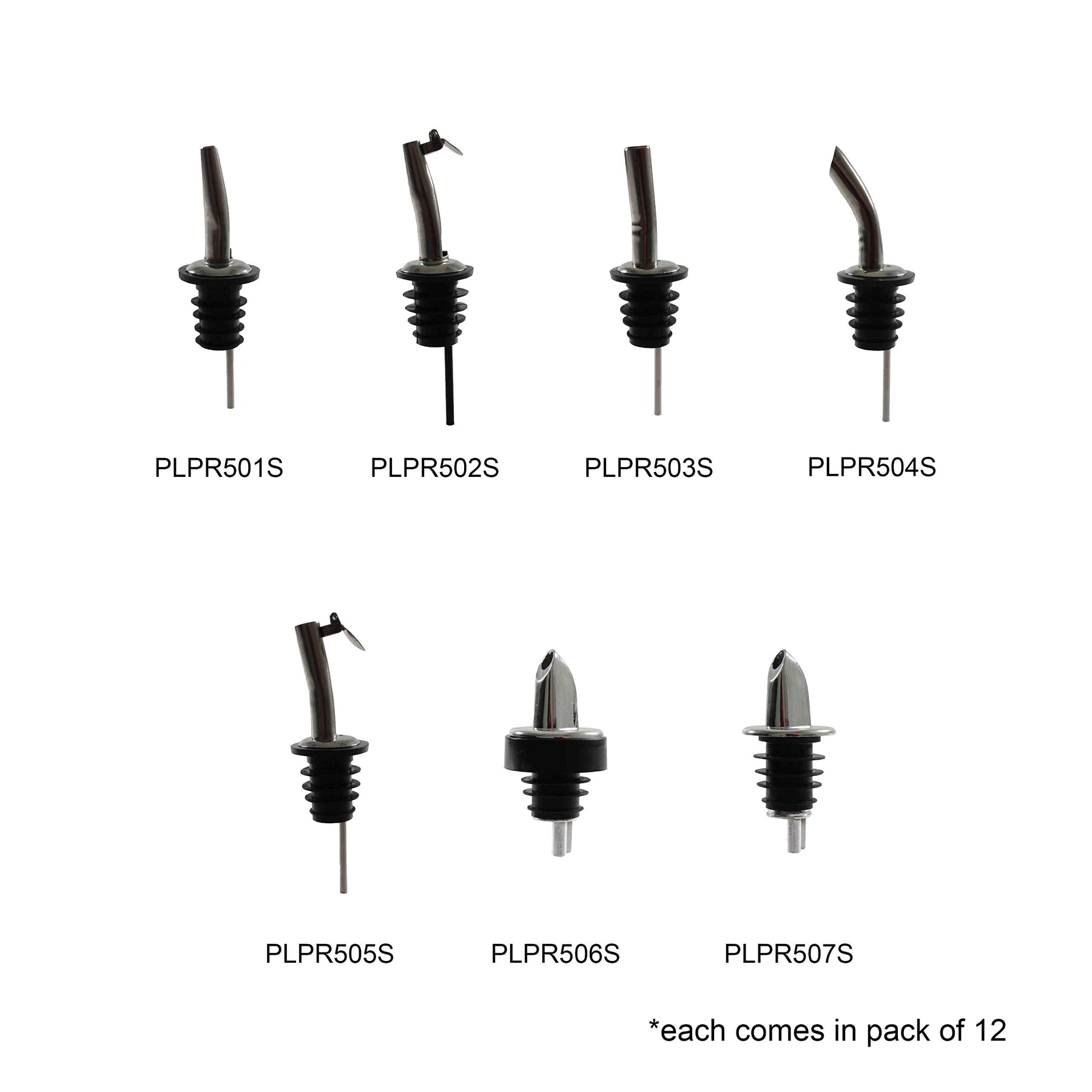 Thunder Group Stainless steel jet liquor pourer with speed jet, extra fast flow, comes in pack of 12 view 3