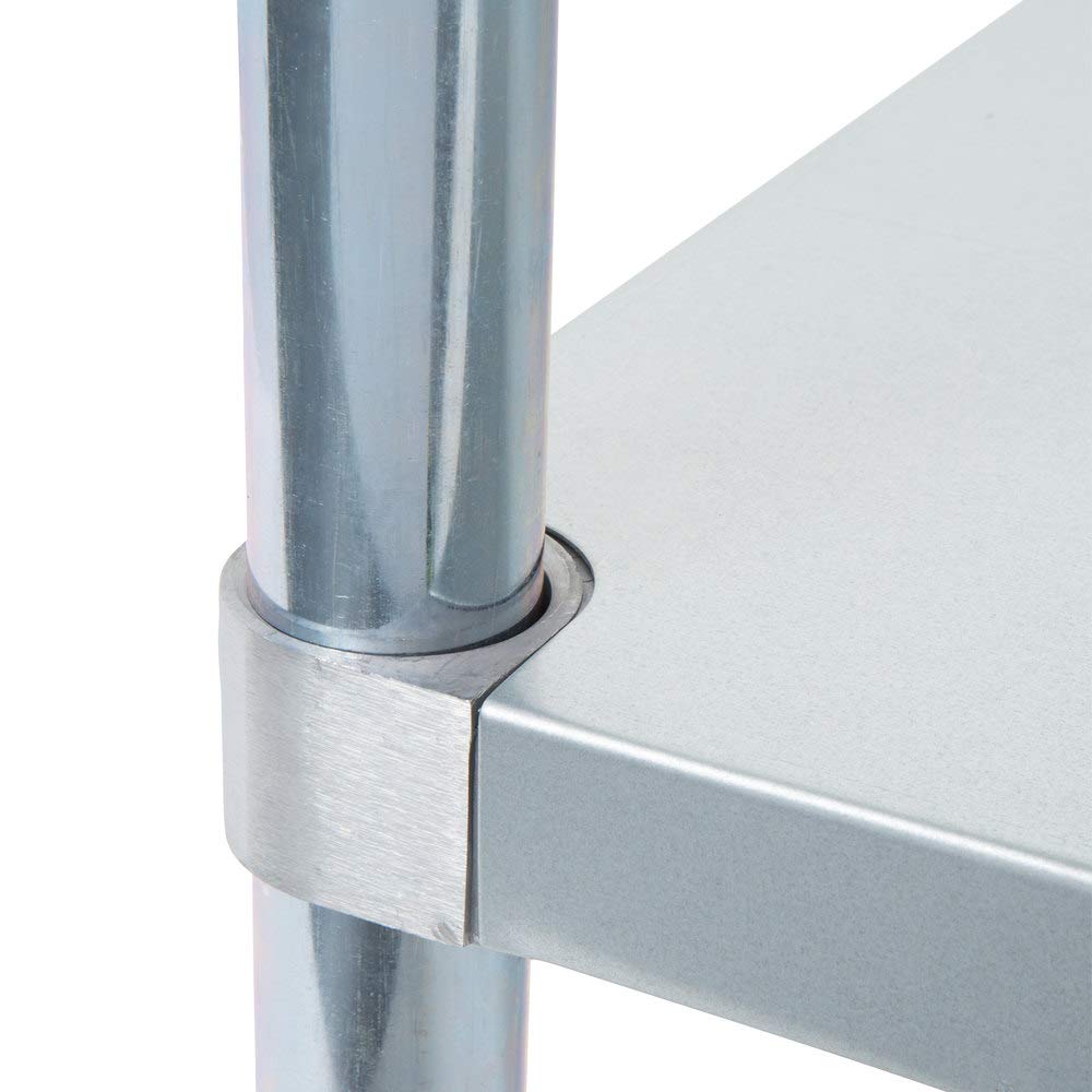 TableTop King 24" x 60" 18-Gauge 304 Stainless Steel Commercial Work Table with Galvanized Legs and Undershelf view 3