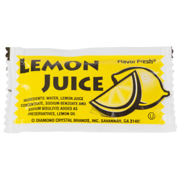 TableTop King 4 Gram Lemon Juice Portion Packets - 200/Case