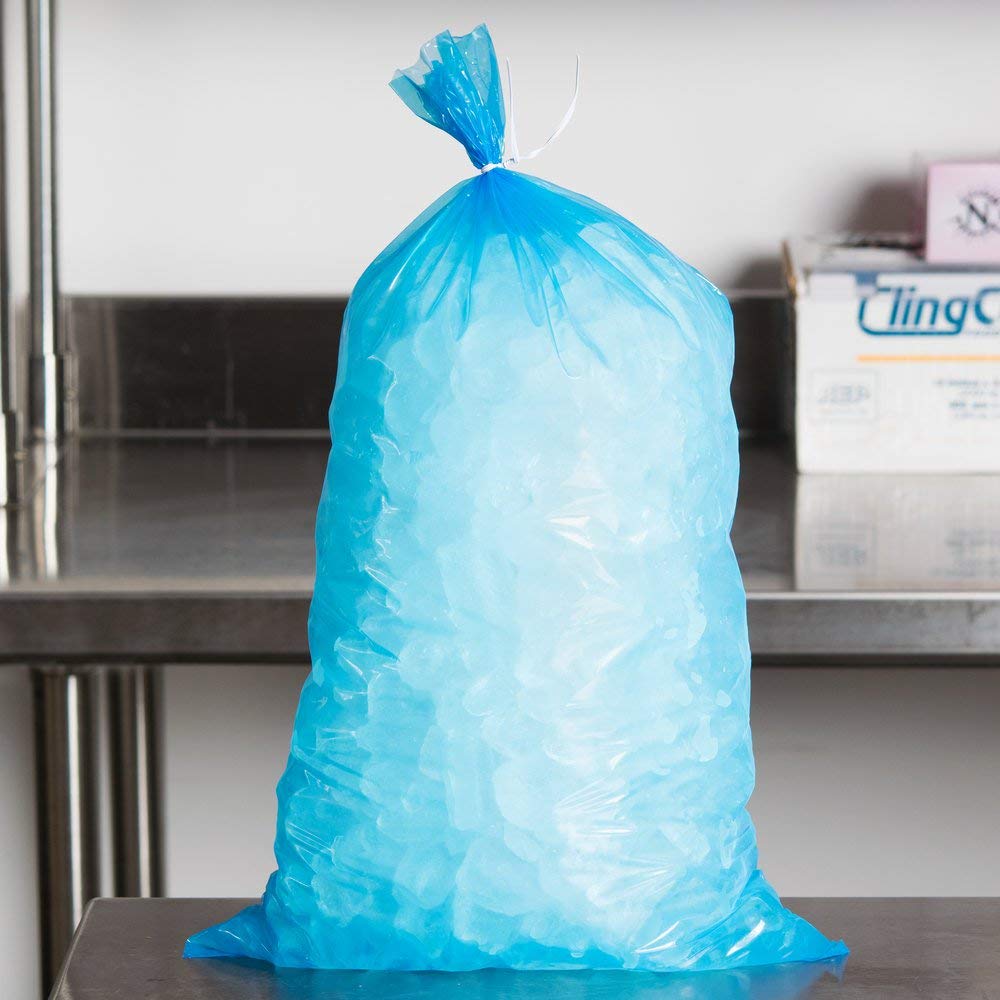 TableTop King 8 lb. Blue Heavy Duty Plastic Ice Bag - 1000/Case view 3
